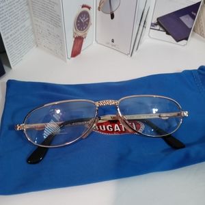 Mens Bugatti 501 platinum plated and 22k eyeglasses 100%